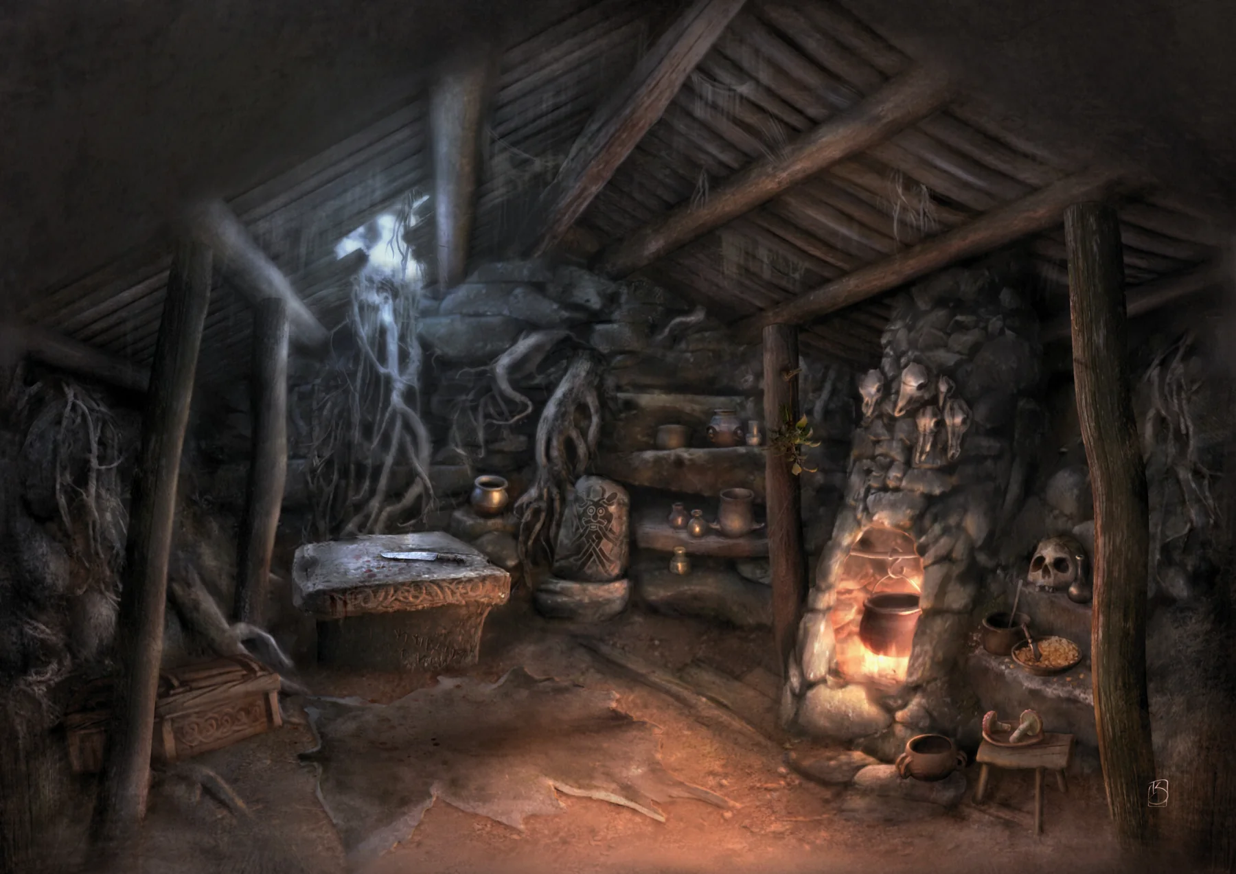 Concept art for Hrefna’s cottage