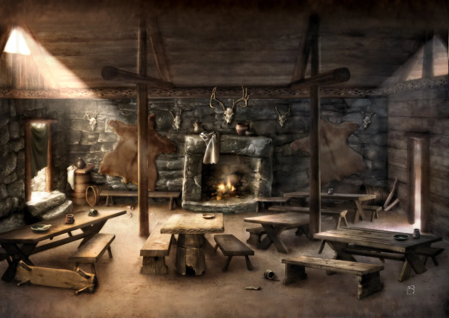 Original White Shark interior concept art